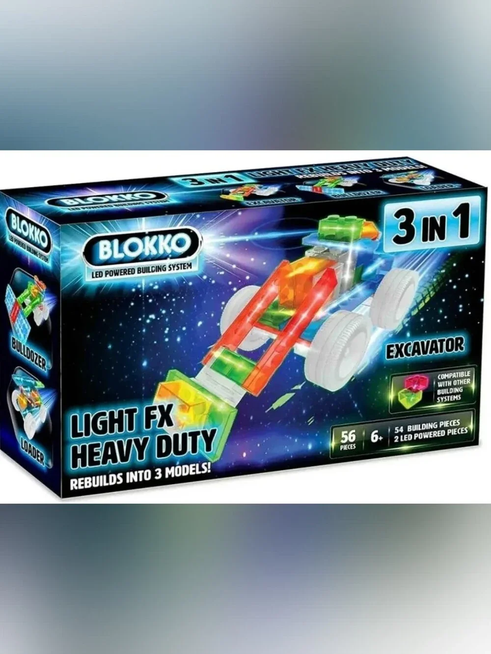 Blokko 4 Pack Of  Light FX 3 In 1  Building Sets. Lighted & Makes 12 Diff Models